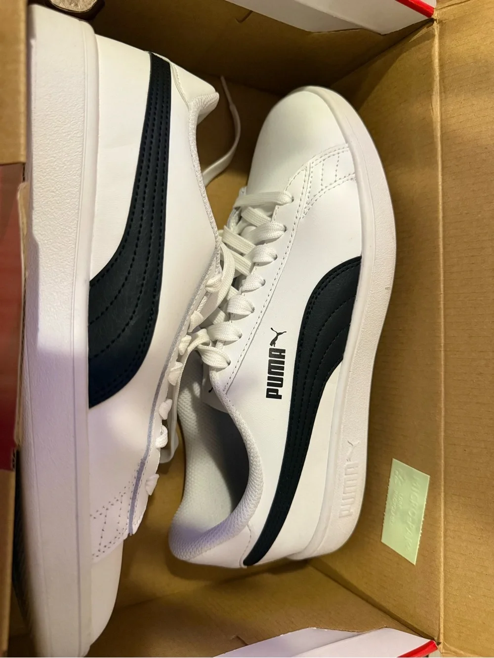 Puma Men's White Sneakers with Black Formstripe